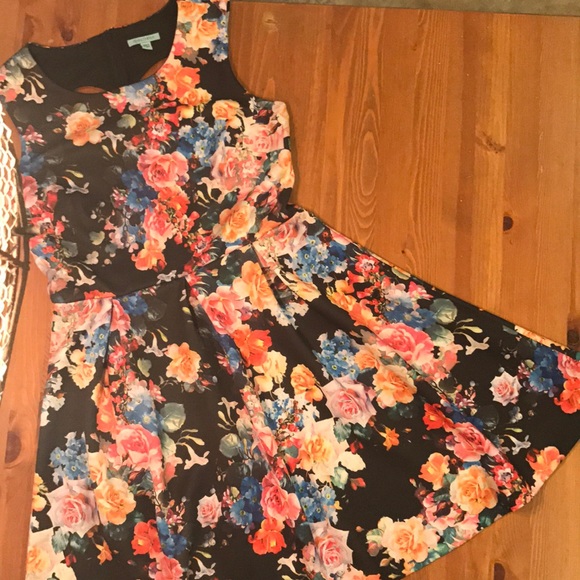 LN Stella Parker Floral Sleeveless Dress with full skirt Cut-Out Back SZ: 12 - Picture 2 of 7